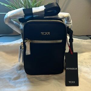 NWT TUMI Voyageur Persia Crossbody Bag - Black and Gold